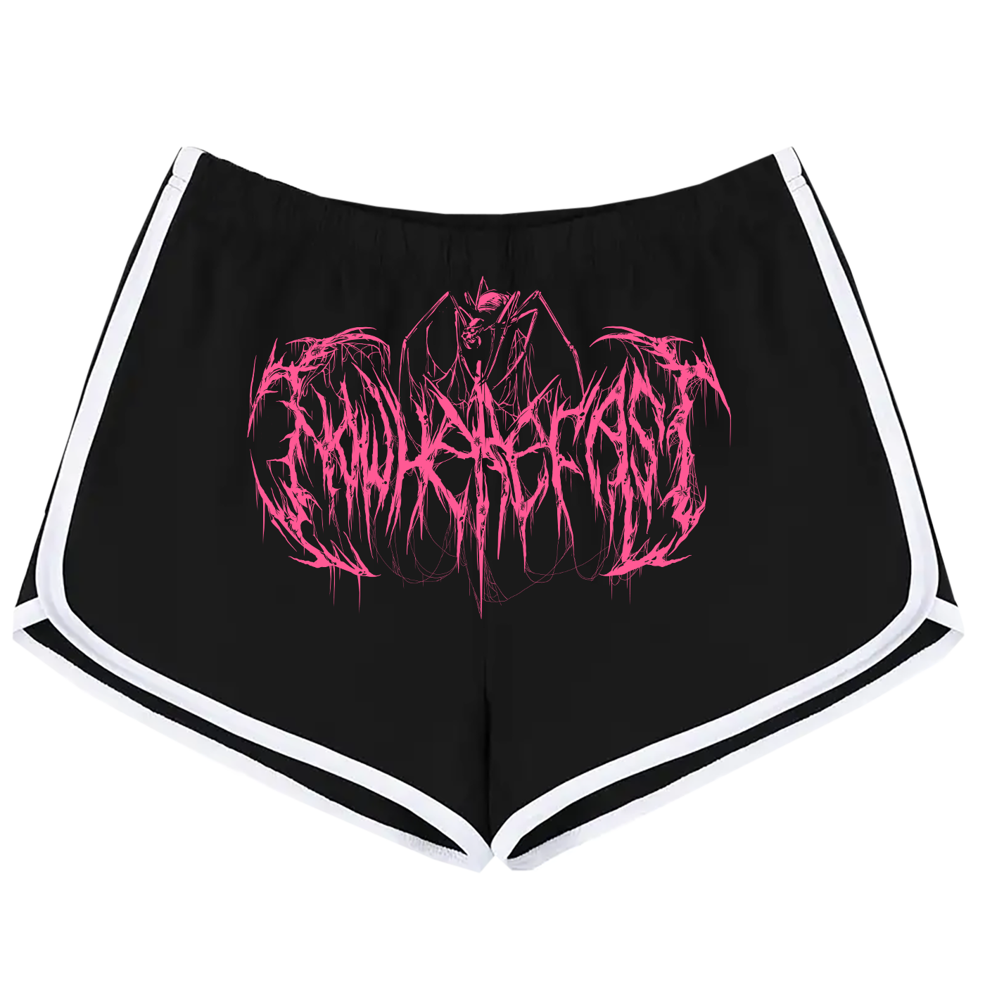 Metal Logo - Black & Hot Pink Booty Shorts