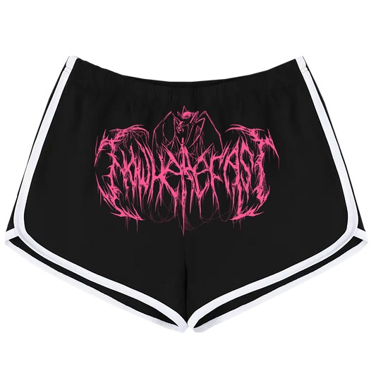 Metal Logo - Black & Hot Pink Booty Shorts