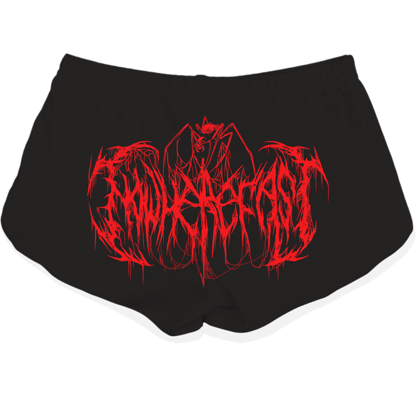 Metal Logo - Black & Red Booty Shorts