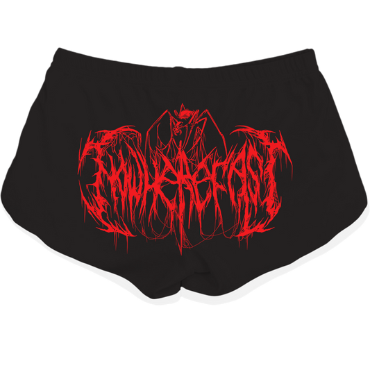 Metal Logo - Black & Red Booty Shorts