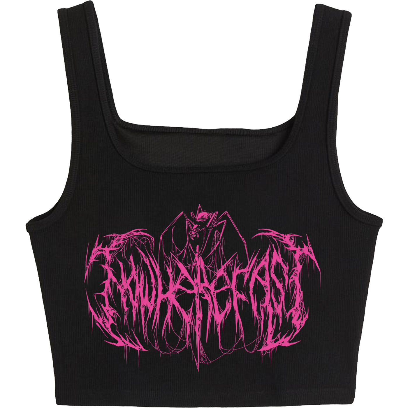 Metal Logo - Black & Hot Pink Tank