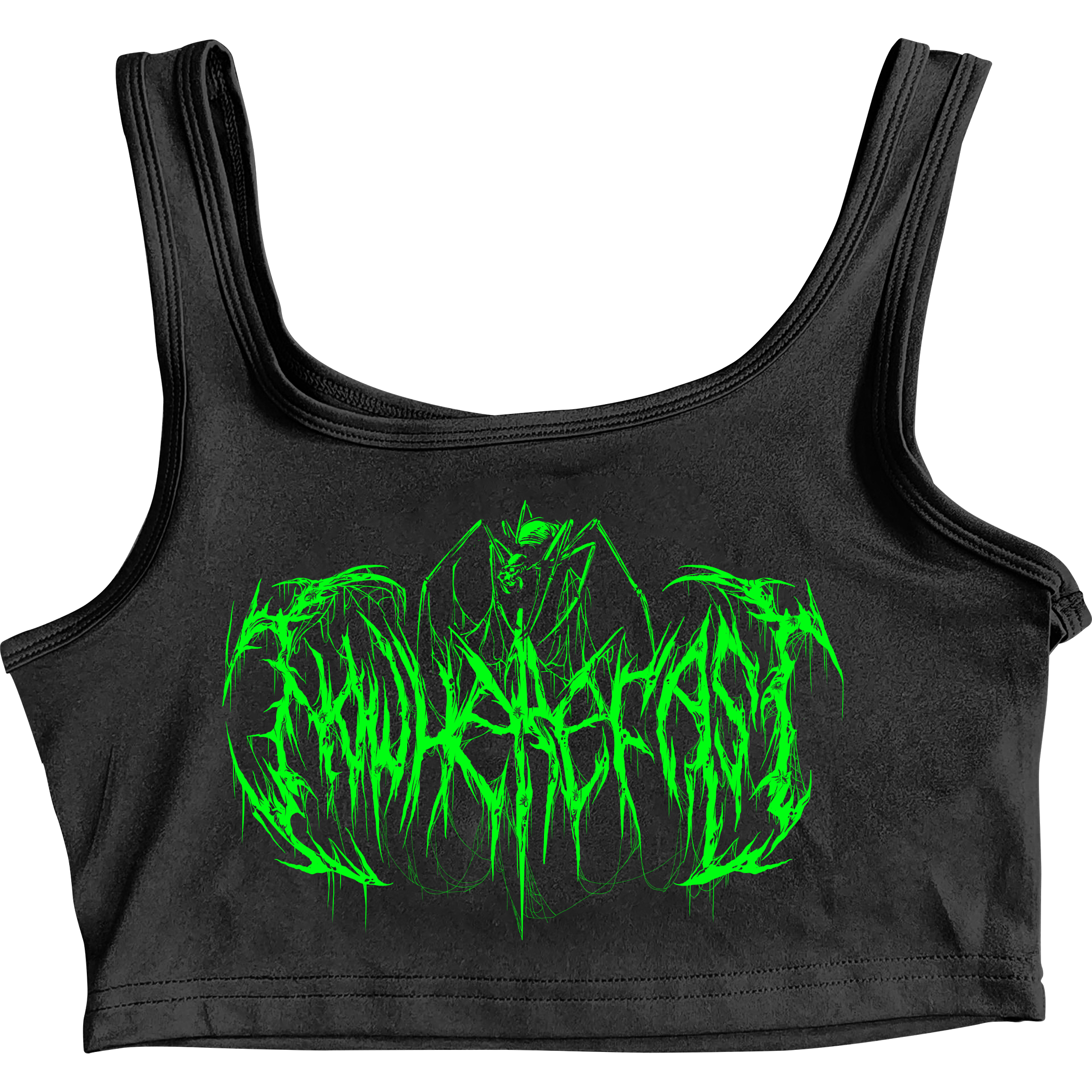 Metal Logo - Black & Lime Green Tank