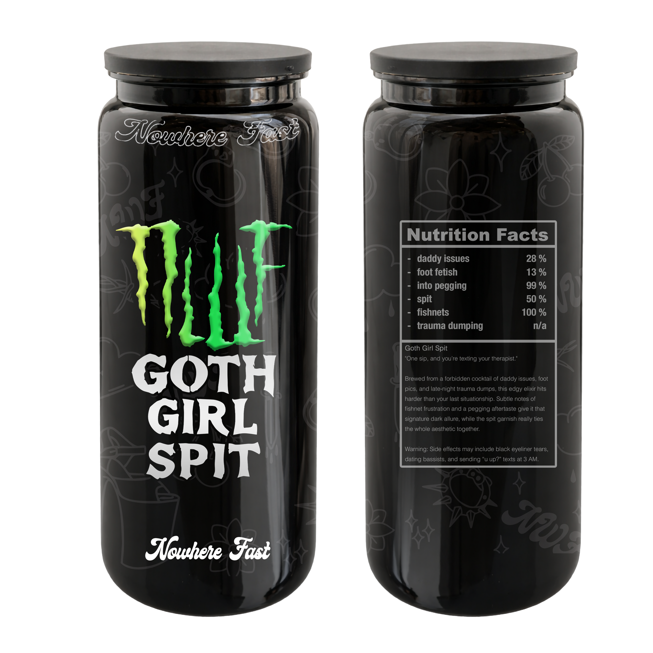 Goth Girl Spit Water Bottle
